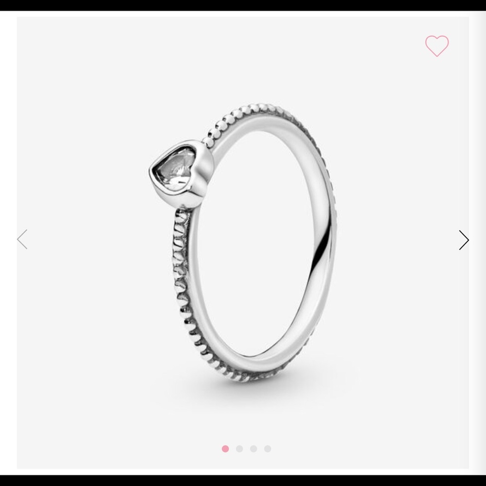 Pandora Pink Heart Beaded Ring (not clear gem)